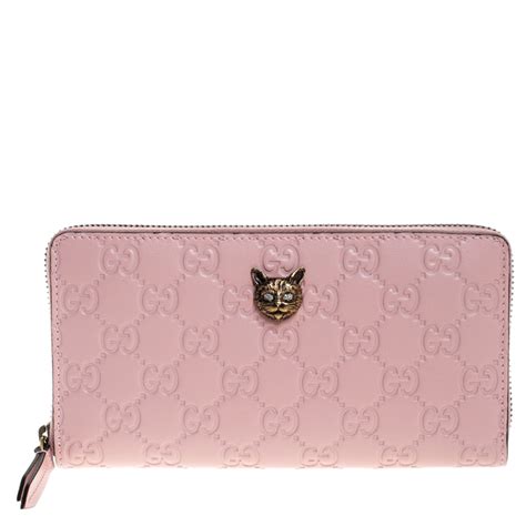 gucci cat wallet pink|pink Gucci wallet with cat.